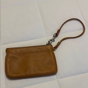 Coach Tan Leather Wristlet